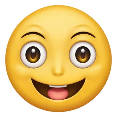 Yellow emoji face with one eye open and the other half open. Smiling weirdly sticker