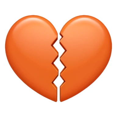 Make a half gray and half orange heart emoji (left is gray and right is orange) sticker