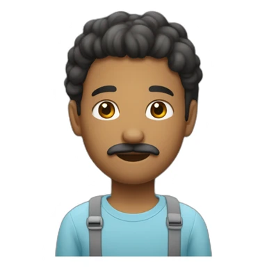 un homme de 17 ans métisse foncé avec un bouc et une moustzche sticker