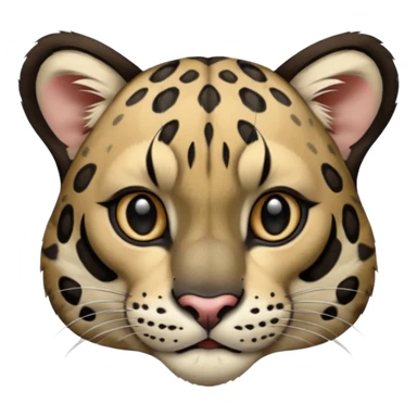 A clouded leopard face emoji sticker