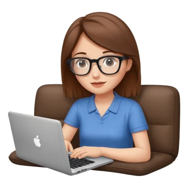 A girl is working with a laptop while lying horizontal on the sofa sticker