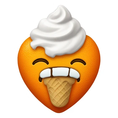 Orange heart with ice cream  sticker