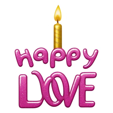 Happy Birthday My Love glittery written out sticker