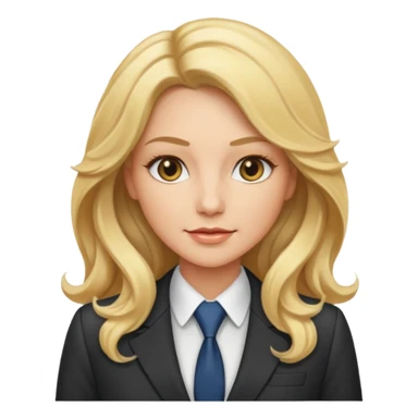 elegant female boss with long blonde wavy hair sticker