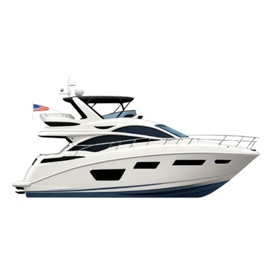 sea ray 500 yacht facing to the left on white background sticker