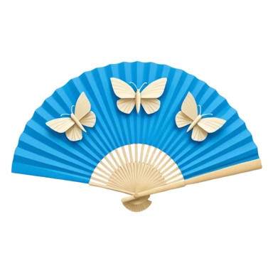 paper hand fan sticker