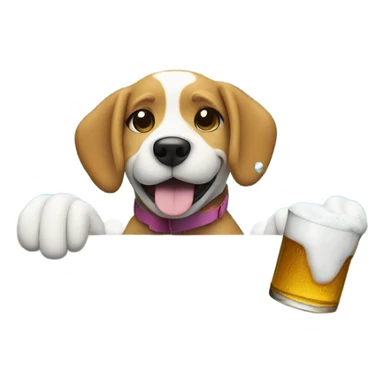 Dog swimming in a huge pool filled with beer sticker