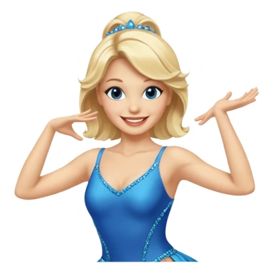 blue jazz style dance costume on blonde sticker