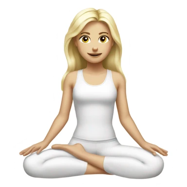 blond girl with gray eyes in white clothes doing pilates  sticker