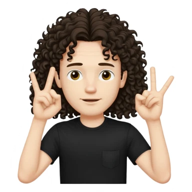 Eddie the freak from stranger things with his iconic hand sign like this "🤟" over his head sticker