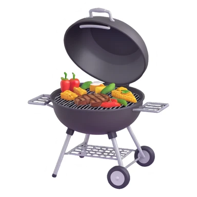 grill with food on the grill sticker