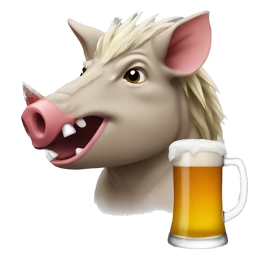 Razorback drinking a beer sticker