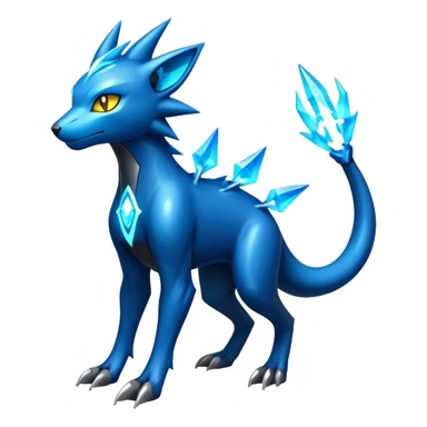 Futuristic Manectric-Luxray-Draco-Fakémon-hybrid-creature (full body), 4 legs sticker
