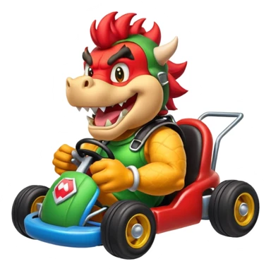 Bowser fait du kart sticker