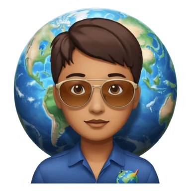 Hqz un emoji mezclando estos 😎🌍 sticker