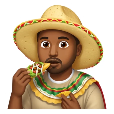 Kanye west eating a mexicain tacos sticker
