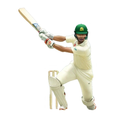 A cricket player playing cover drive shot  sticker