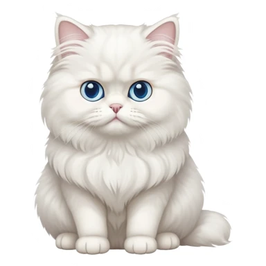 white Persian cat full body sitting with blue eyes sticker