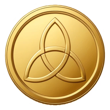 Gold coin with a triquetra on it sticker