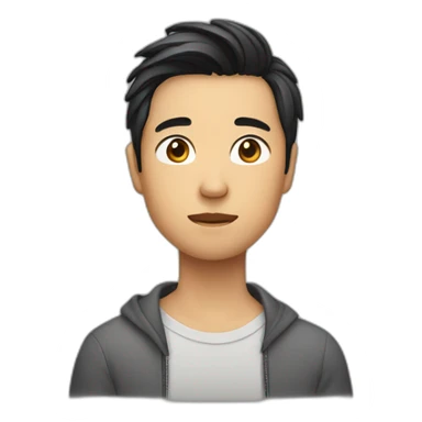 A young asia man with parted hair sticker