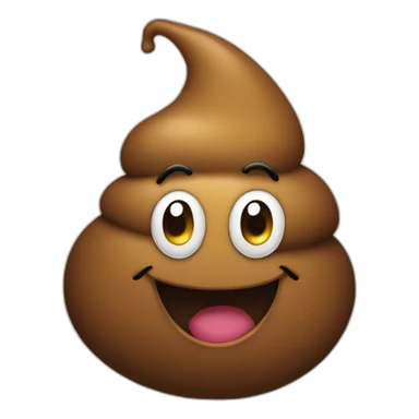 a funny poop with a smile in its face sticker