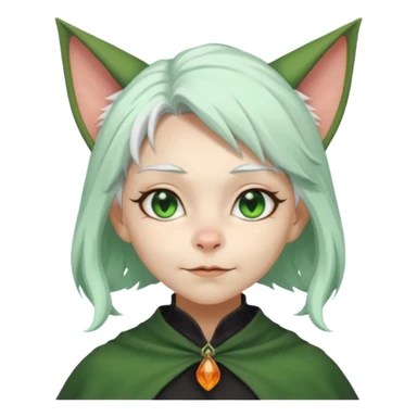 Goblin girl witch white hair, and cats ears 
 sticker