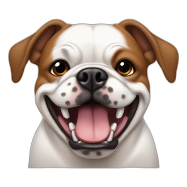 Buldog frances, hocico negro, cara marron y orejas marrones paradas, sacando la lengua sticker