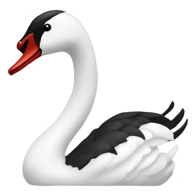 black swan, same as white swan emoji just black and facing the opposite direction sticker