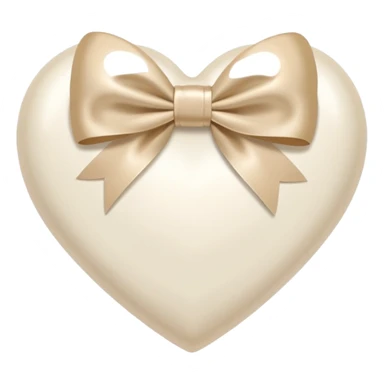 white heart with beige bow sticker