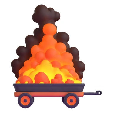 wagon with molten steel, glowing and steaming sticker