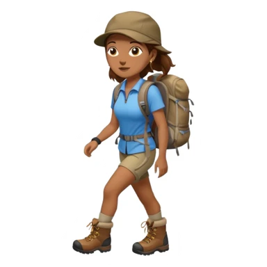 woman hiking  brown hair sticker
