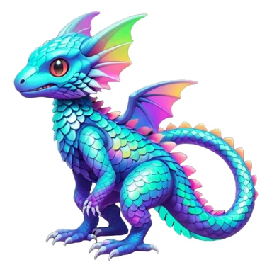 futuristic lush random-colored neon-colored Fakémon-Trico-creature (full body) sticker