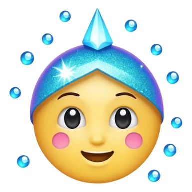 emoji of sparkling shiny glitter, with bright sparkles and shimmering particles, simple cute cartoon style sticker
