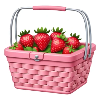 Pink Picnic Basket With Strawberries sticker