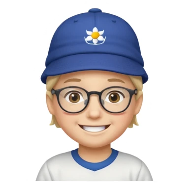 glasses child with hat and jersey sticker