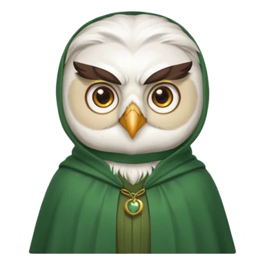 white owl professor in green cloak  sticker