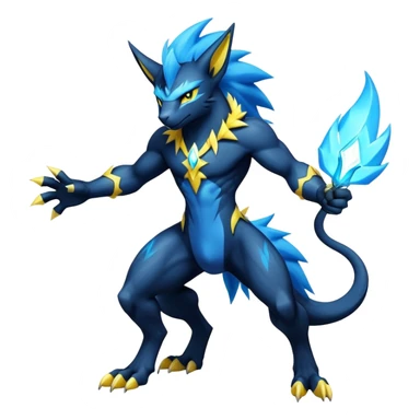 Manectric-Luxray-Draco-Fakémon-hybrid-creature (full body), 4 legs sticker