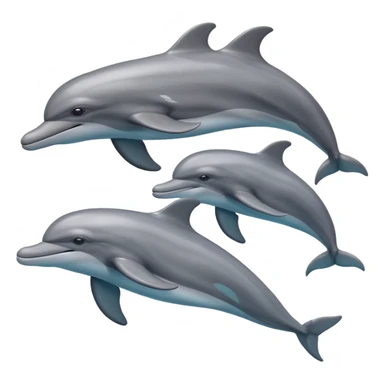 2 males and 2 female dolphins  sticker