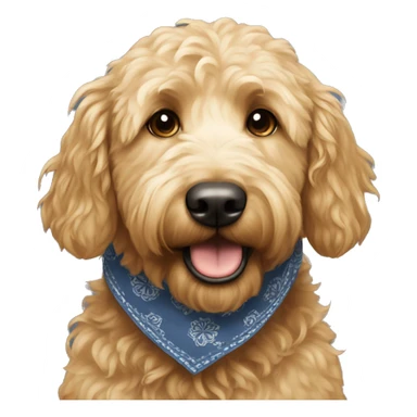 Golden doodle wearing a bandana  sticker