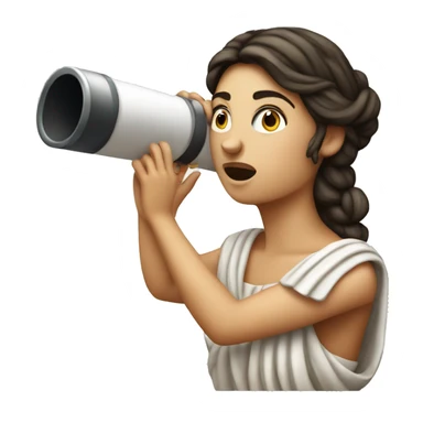 Ancient Greek female sailor looking through a telescope sticker