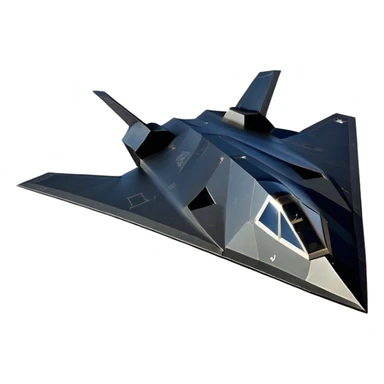 F-117 Nighthawk - Lockheed Martin (Stealth Grey) A futuristic stealth attack aircraft with a distinct faceted, angular design in a stealthy matte grey. Its sharp, jagged edges and unconventional, almost alien-like shape make it look like a shadow cutting through the night sky. The surface should appear non-reflective with subtle panel lines. sticker