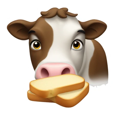  a pretty beautiful brunnete fat cow munching buttered bread sticker