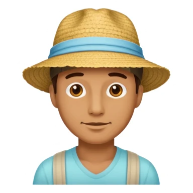 man with summer hat sticker