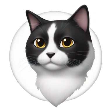 Black and white cat with sparkly eyes  sticker