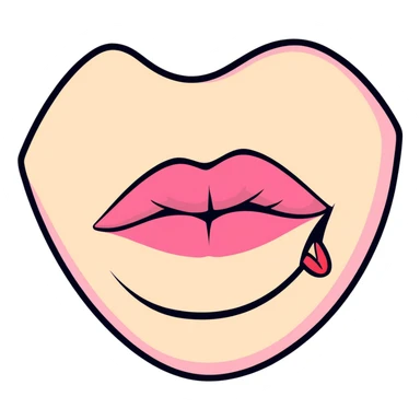 Pink kiss lips smacking sticker