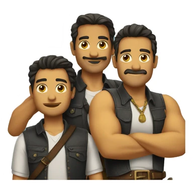 3 amigos posando sticker