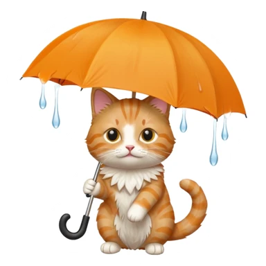cat holding an umbrella sticker