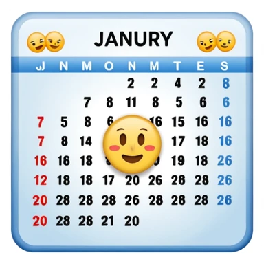 January calendar flat emojy style just writte Jan 2026. More flat style Just JAN 2026 should be on it. No need for days , shoujdbe JAn 2026 written in the middele of the icon sticker