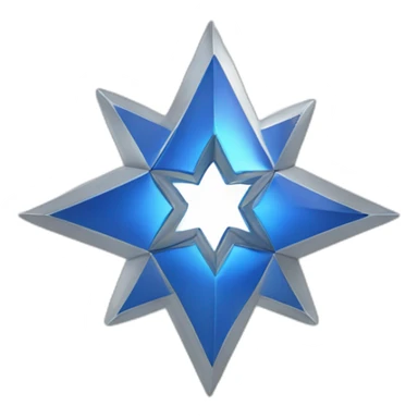 blue and silver 3d jewish star  sticker