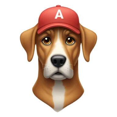 a big dog have a cap sticker
